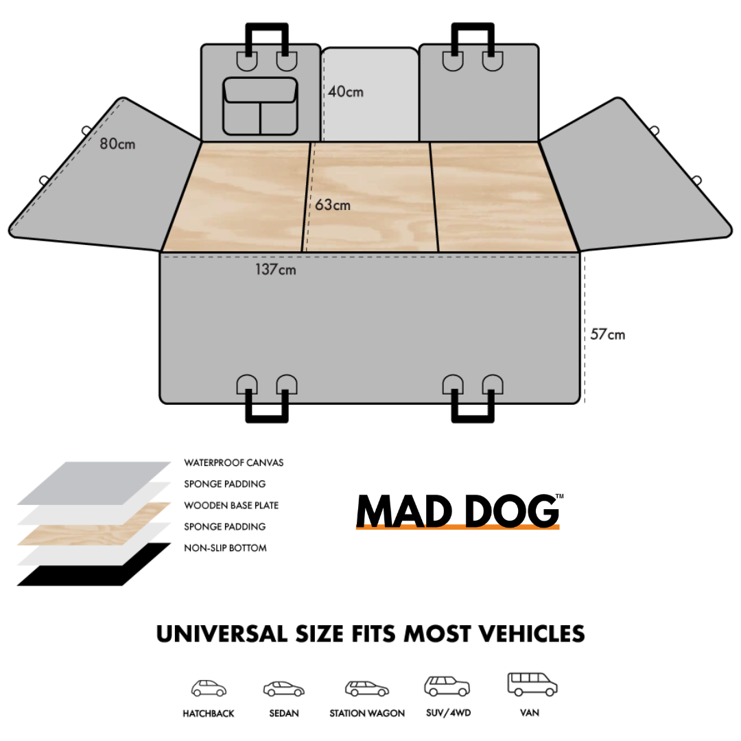 MAD DOG™ - Backseat Extender + Free Dog Bed